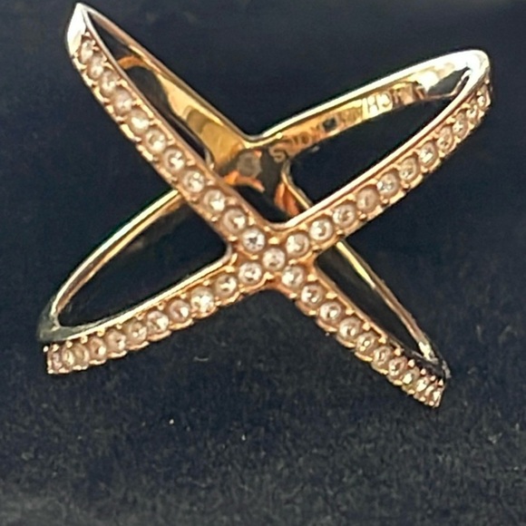 Michael Kors Jewelry - Michael Kors Pave Ring Criss Cross X Rhinestone size 8